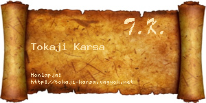 Tokaji Karsa névjegykártya